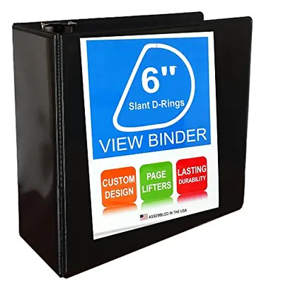 3 Ring Binder Slant D-Rings Clear View Pockets 6 Inch Black • $38.93