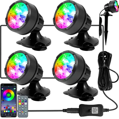 £17.03 • Buy Submersible Fountain Spotlights Underwater Color Changing LED Pond Lights Pool