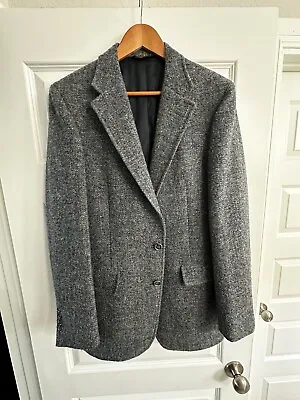 Harris Tweed Men's Sport Coat Size 38 Long 100% Wool 2 Button Jacket • $65.99