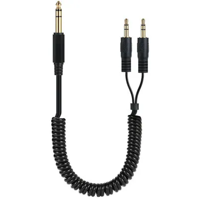 6.35mm 1/4 Inch TRS Stereo To Dual 3.5mm (Mini) 1/8  Male Stereo Y Splitter Cabl • £10.95