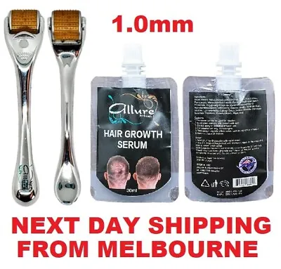 $34.95 • Buy Hair Growth Kit Derma Roller+Serum 192 Titanium Real Medical Grade Needles 1.mm 