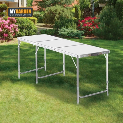 £47.99 • Buy 4/6FT Folding Aluminium Trestle Table Camping Market Stall Fete Fair Trade Shows