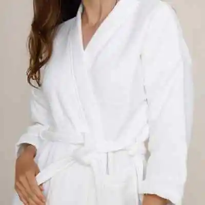 Ladies Dressing Gown 100%Cotton Soft Waffle Pattern Thick Soft Unisex Bathrobe • £16.99