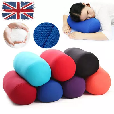 Roll Pillow Home Seat Head Rest Neck Support Travel Micro Mini Microbead Cushion • £8.99