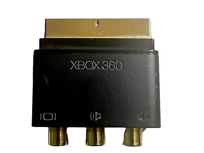Official Xbox 360 S/E Original Black Scart Connector Adaptor • £2.69