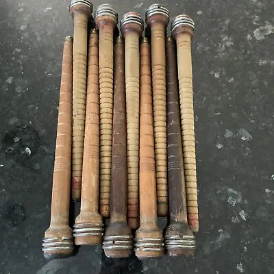 Antique Vintage Primitive Sewing Spools Bobbin Quill  Spindles Lot Of 10 • $15.99