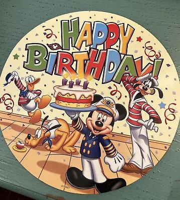 Disney Cruise Line Ship Happy Birthday Party Decorations Round Magnetic Sign • $30