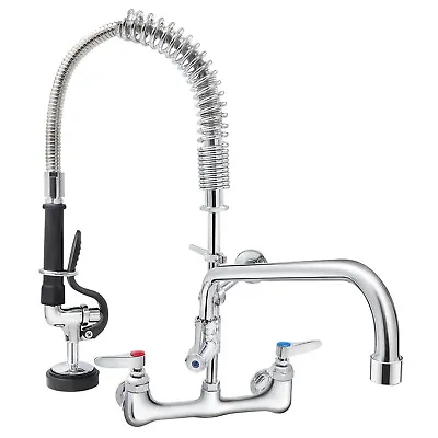 VEVOR 21 -47  Commercial Pre-rinse Faucet Wall Mount Sink Faucet 8  W/ Sprayer • $109.99