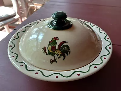 Provincial  Poppytrail Metlox Rooster 10  Covered Vegetable Serving Bowl • $88