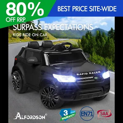 ALFORDSON Kids Ride On Car 12V Eletric Motor Remote Car Toy MP3 LED Light Black • $144.95