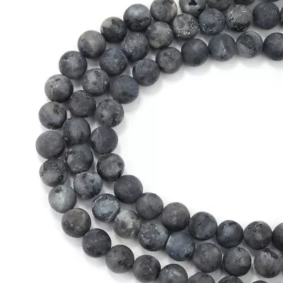 Larvikite Labradorite Matte Round Beads 4mm 6mm 8mm 10mm 12mm 15.5  Strand • $5.99