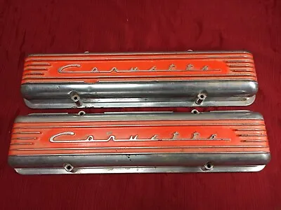 OEM GM Vintage Corvette Valve Covers Staggered Hole 7 Fin 3726086 • $199.99