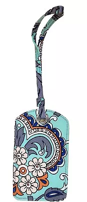 Vera Bradley Teal Fan Flowers Luggage Tag EUC • $9.99