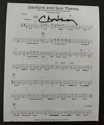 £97.34 • Buy CHUCK RAINEY BASS 🎸 SIGNED SANFORD AND SON THEME 8x10 SHEET MUSIC PHOTO PROOF