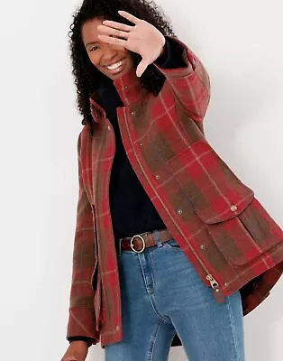 £40.88 • Buy Joules Womens Fieldcoat Tweed Jacket - Red Check - 6
