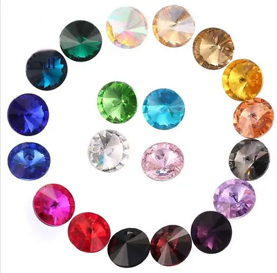 144PCS Point Back Crystals Rhinestone Rivoli Fancy Glass Stones 6mm-18mm Varies • $9.99