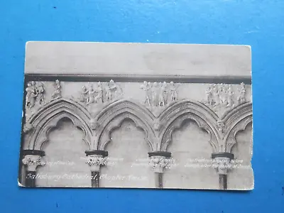Old Postcard Of Salisbury Cathedral Chapter House Carvings. • £0.70