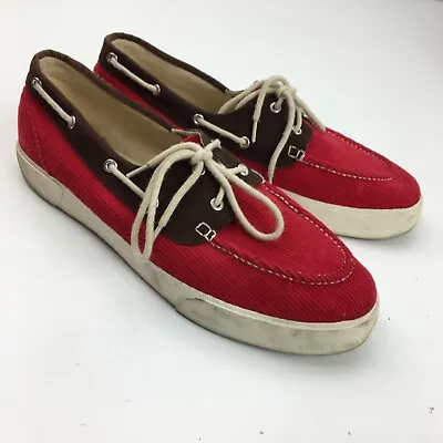$16.99 • Buy Polo Ralph Lauren Lilia Red Corduroy Womens Boat Shoes Size 12 B