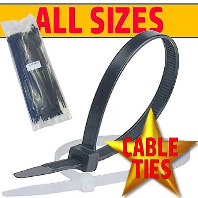 £55.25 • Buy BLACK & NATURAL/WHITE Cable Ties Tie Wraps Zip Ties Strong Various Sizes & Qtys