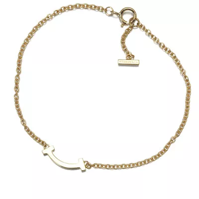 Auth Tiffany&Co. Bracelet T Smile Mini 18K 750 Yellow Gold • $1039.02
