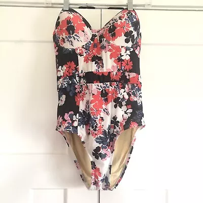 Modcloth Swimsuit Womens Medium Bathing Retro Floral Padded One Piece • $17