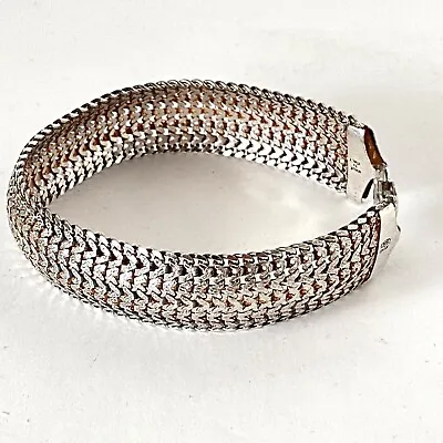 Milor Made In Italy Sterling Silver 925 Mesh Bracelet 7.5  20.2 Grams • $42