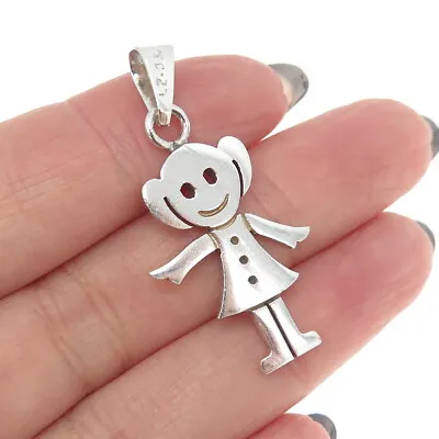 925 Sterling Silver Vintage Mexico Happy Girl Pendant • $34.95