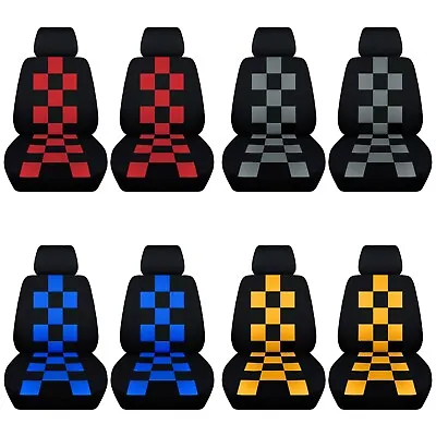 Car Seat Covers Fits 2011-2016 Mini Cooper  Checkered Design Semi Custom Fit • $89.99