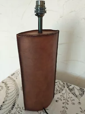 Vintage David Hunt Bespoke Leather Effect Table Lamp - Pointed Oval -38cm-Heavy • £45