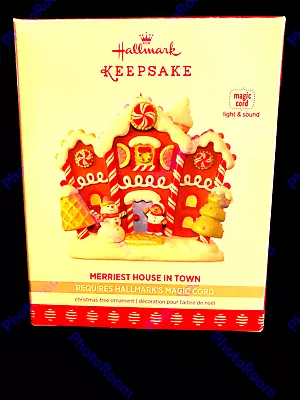 Hallmark 2017 Merriest House In Town Light Sound Magic Cord Ornament Mib • £41.45