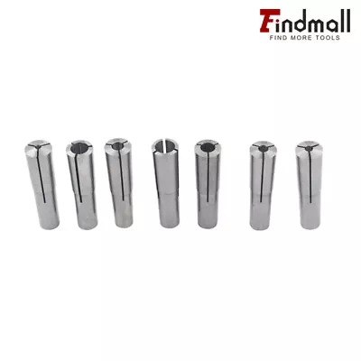 7Pcs 2MT #2 Morse Taper Round Collet Chuck Set 1/8  -1/2  MT2 3/16 1/4 3/8 • $29.38