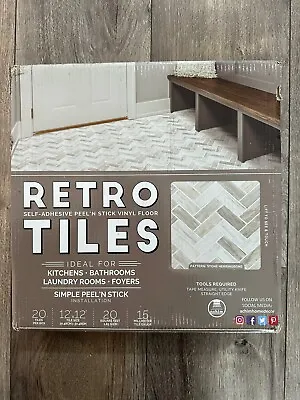 Retro Self Adhesive 12-Inch Vinyl Floor Tiles 20 Tiles - 12  X 12  Stone Herri • $9.90