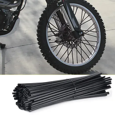 72 Black Wheel Spoke Wraps Rim Cover Skin Fit For Yamaha Dirt Bike Motorcycle Li • $22.85
