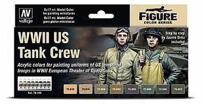 Vallejo WWII Tank Crew Model Color Paint Set (8 Colors) - Hobby And Model Paint • $25.27