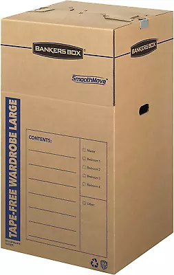 3 Pack Large Wardrobe Moving Boxes Tape-Free With Handles 24 X 24 X 40 Inches • $78.99