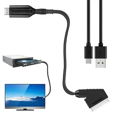 Scart To HDMI Converter Cable Video Audio Adapter Converter For HD TV DVD • £7.99