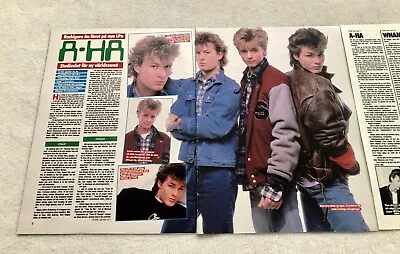 A-HA 1986 MORTEN HARKET Clipping Poster Swedish Music Magazine 1980s • $9