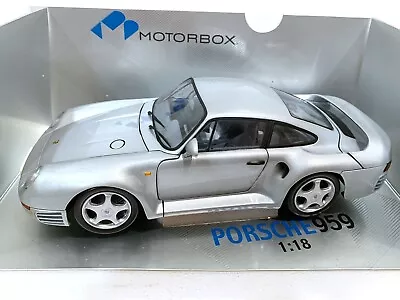 RARE RETIRED Exoto Motorbox 1986 Porsche 959 Silver 1/18 • $299.99