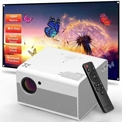 $130.59 • Buy HD 1080P Portable Mini Video Projector Android IOS WiFi Bluetooth Home Theater