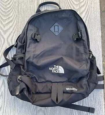 Vintage The North Face Wasatch 17  Black On Black Day Pack Backpack Bag Hike • $29.99