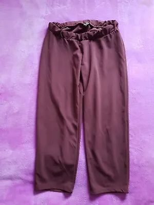 Asos Maternity Size 12 Under Bump Smart Work Trousers L25  - Maroon/Brown • $9.47