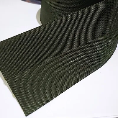 FULL ROLL 10.5 Metres Of VINTAGE Strong Strapping Upholstery Webbing Army Green • £7