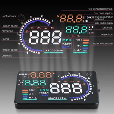 $40.99 • Buy A8 Car HUD Head Up Display OBD II OBD2 Auto Gauge 5.5  Dash Screen Projector AS