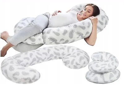 £24.99 • Buy Pregnancy Pillow+cover Rest Full Body Maternity Nursing Large C Shape FEATHERS