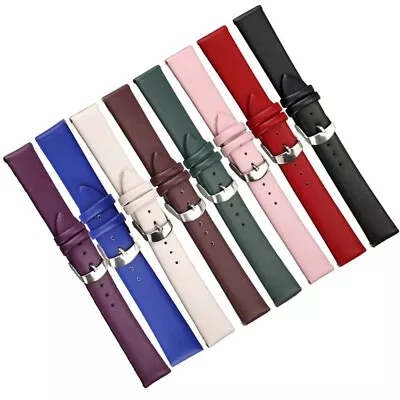 £4.29 • Buy Ladies Soft Leather Strap Watch Band 10mm 12mm 14mm 16mm 18mm 20mm White Red 