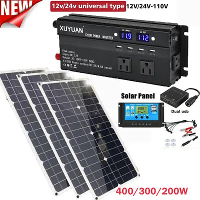 $37.99 • Buy 300W Solar Panel 5000W Power Inverter Kit 12V 100A Battery Charger Controller US