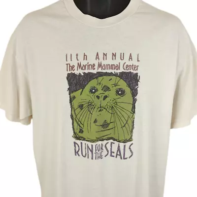 Run For The Seals 5K T Shirt Vintage 90s Marine Mammal Center Made In USA XL • $59.99