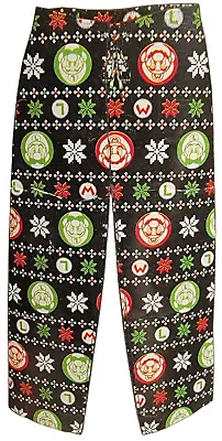 Nintendo Super Mario Christmas Comfy Pajama Lounge Pants! Adult Large 36-38 • $25.99