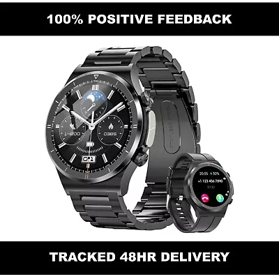 AKUMAKA Smart Watch For Men 1.39  Touch Screen Fitness With Heart Dark Pressure • £59.99