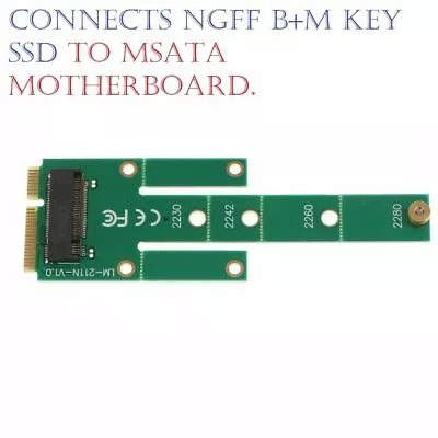 NGFF M.2 B+M Key SATA-Based SSD To Mini MSATA 3.0 Adapter Card 2230 2242 2260/80 • £3.75